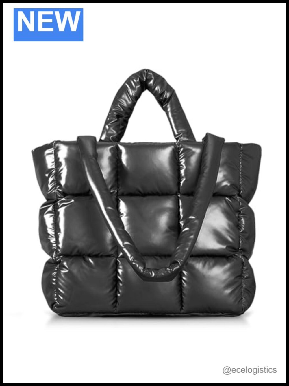 Quilted Puffer Tote Bag Women Large Lightweight Crossbody Shoulder Travel Gym